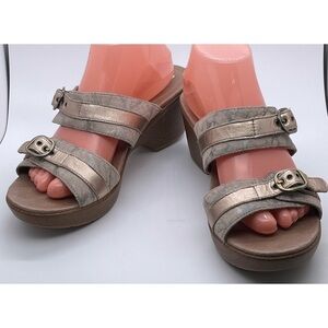 Dansko Jessie Sandal Taupe Marble Suede 9700162200 Size 41 (US 10-10.5)